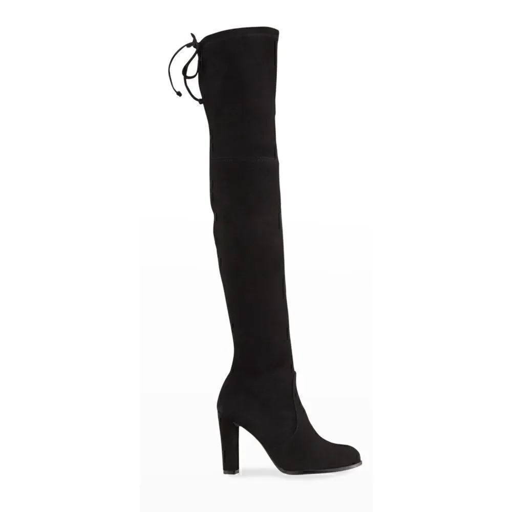 Stuart Weitzman Highland Black Over The Knee Suede Boots Size 9.5/ excellent